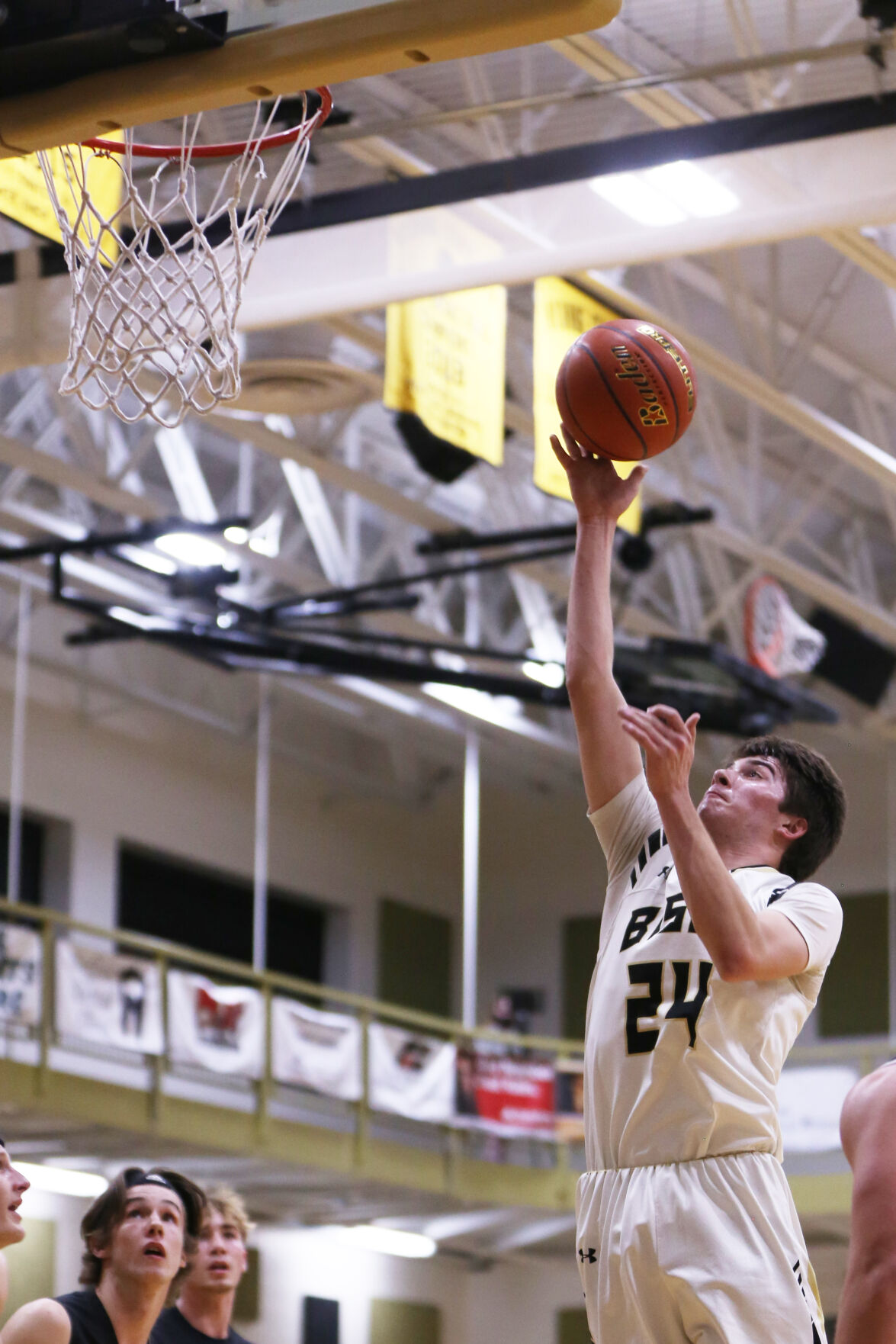 Colby Bessler makes a layup